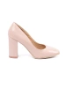 Pink patent pumps