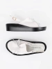 White wedge sandals with leather insole
