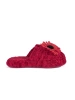 Charming Red Slippers with Floral Accent for Kids