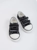 Children's Black and White Sneakers with Velcro Fastening