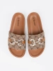 Brown embellished sandals
