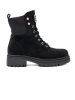 Elegant Black Worker Boots with Sparkling Crystals
