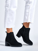 Chic Black Ankle Boots with Block Heels