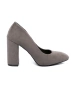 Suede Pumps on Column Heel in Grey