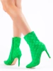 High-Fit Green Stiletto Ankle Boots