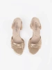 Gold elegant block heel sandals