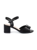 Women's block heel sandals with open heel black