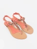 Coral Flip Flops with Chain