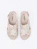 Taupe Buckle Flat Sandals