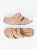 Light pink wedge flip-flops