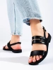 Black Sandals with Gold Accent by Potocki