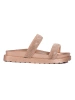 Golden Slide Sandals with Chunky Soles