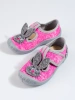 Pink Marbled Velcro Slippers for Girls