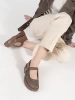Beige suede platform shoes