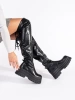 Black Over-the-Knee Platform Boots
