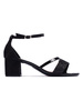 Sparkling Black Block Heel Sandals