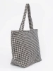 Black and white checkered beach bag