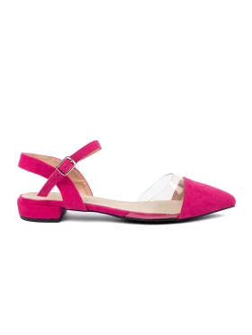 Pink women's sandals with closed toes