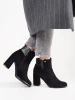Black Suede Block Heel Ankle Boots