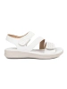 White women's velcro sandals