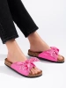 Comfortable Fuchsia Bow Slides