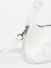 Small white handbag with a ruched handle