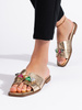 Golden Sandals with Gemstone Embellishments