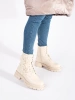 Beige Cozy Floral Boots