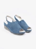 Blue Suede Wedge Sandals