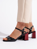 Elegant Black Block Heel Sandals