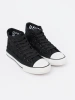 Black perforated high-top sneakers