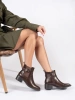 Brown Ankle Boots with Buckle and Heel