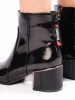 Glossy Black Ankle Boots