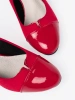 Red Pumps with Patent Toe Cap