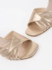 Gold shiny block heel sandals