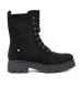 Black lace-up worker boots with chunky soles