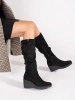 Black Suede Wedge Boots