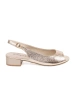 Gold low-heel sandals