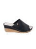 Women's black wedge sandals