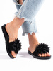 Black Floral Slide Sandals