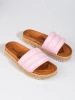 Pink Vinceza espadrille slides with thick soles