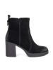 Sergio Leone Black Leather Block Heel Ankle Boots