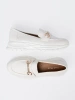 White Moccasins with Decorative Gold Element