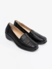 Black Women's Cut-Out Loafers
