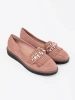 Pink Suede Moccasins with Decorative Crystals