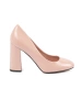 Light beige patent block heels