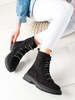Trendy Black Lace-Up Boots