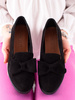 Suede Loafers with Bow