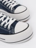 Damskie granatowe trampki na platformie