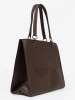 Coffee Shopper Bag with Embossed Inscription